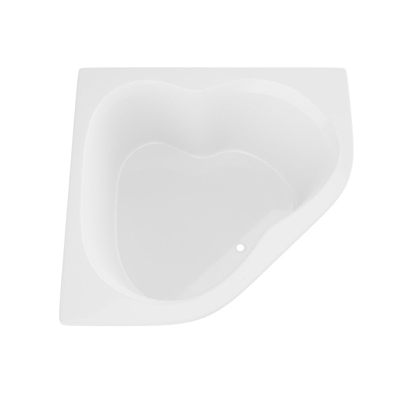 Petra 5 ft. Acrylic Center Drain Corner Bathtub in White