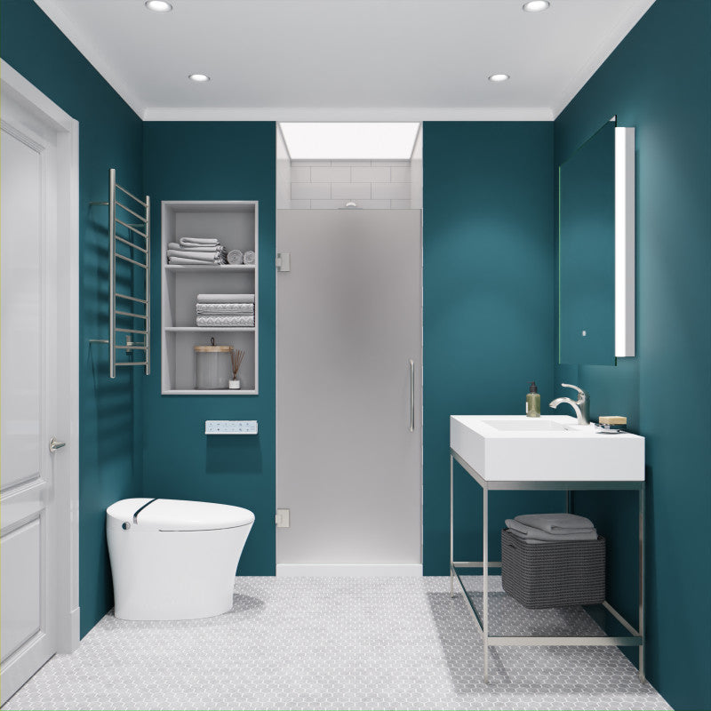Passion Series 24 in. by 72 in. Frameless Hinged shower door with Handle