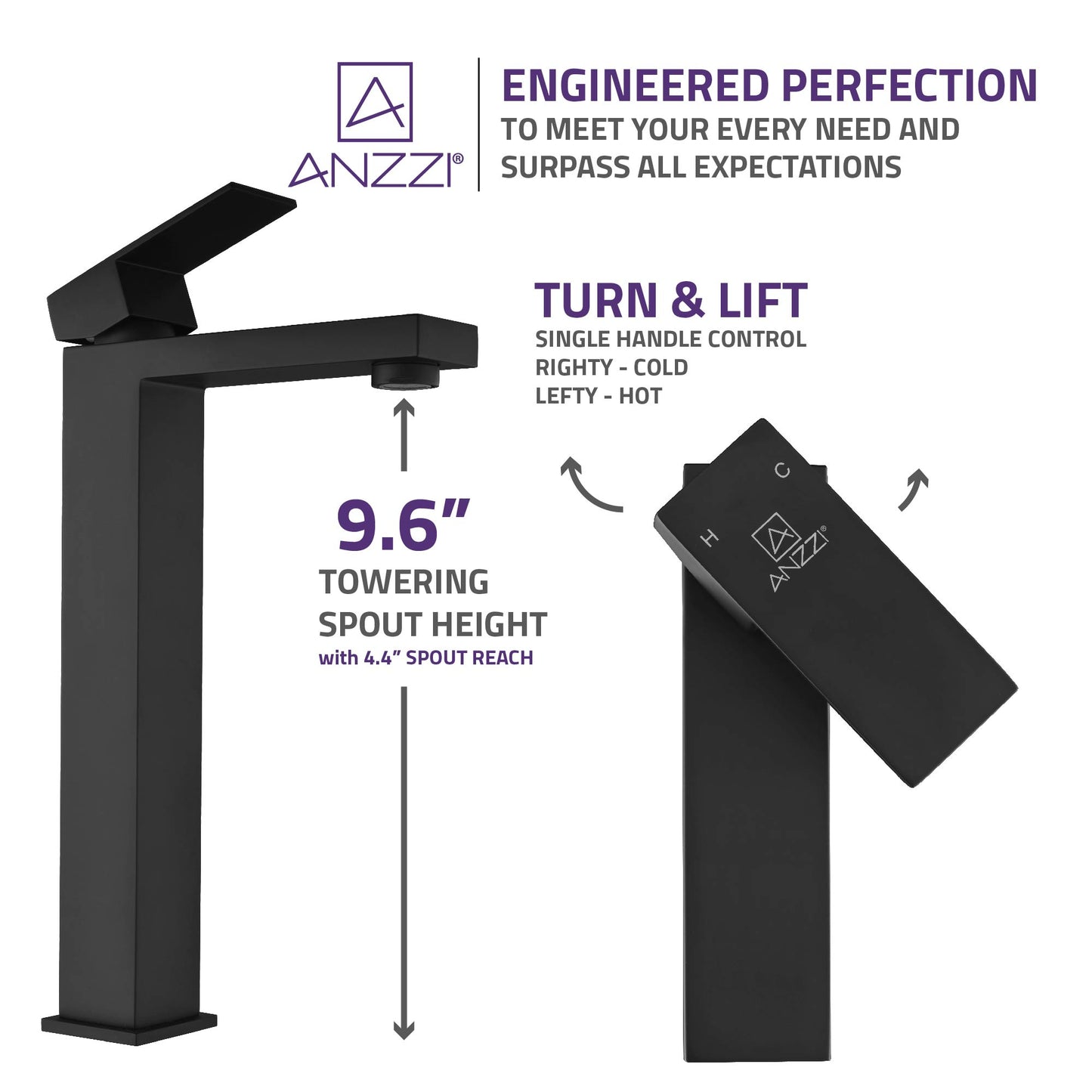 Enti Series Single Hole Single-Handle Vessel Bathroom Faucet
