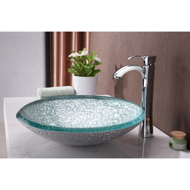 LS-AZ208 - Arc Series Vessel Sink in Clear Glass