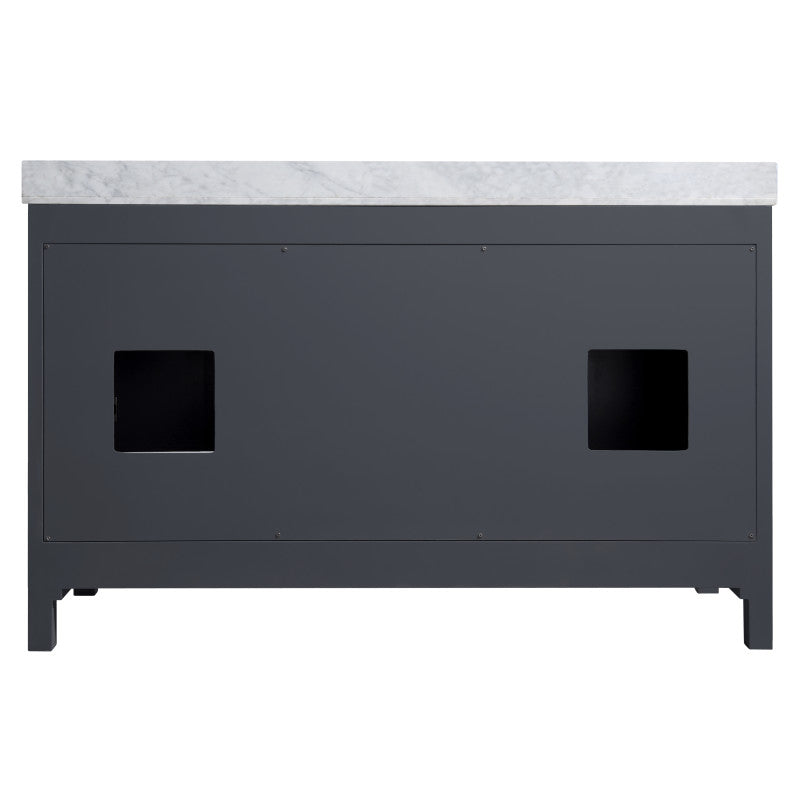 Chateau 60 in. W x 22 in. D Bathroom Vanity Set with Carrara Marble Top with White Sink