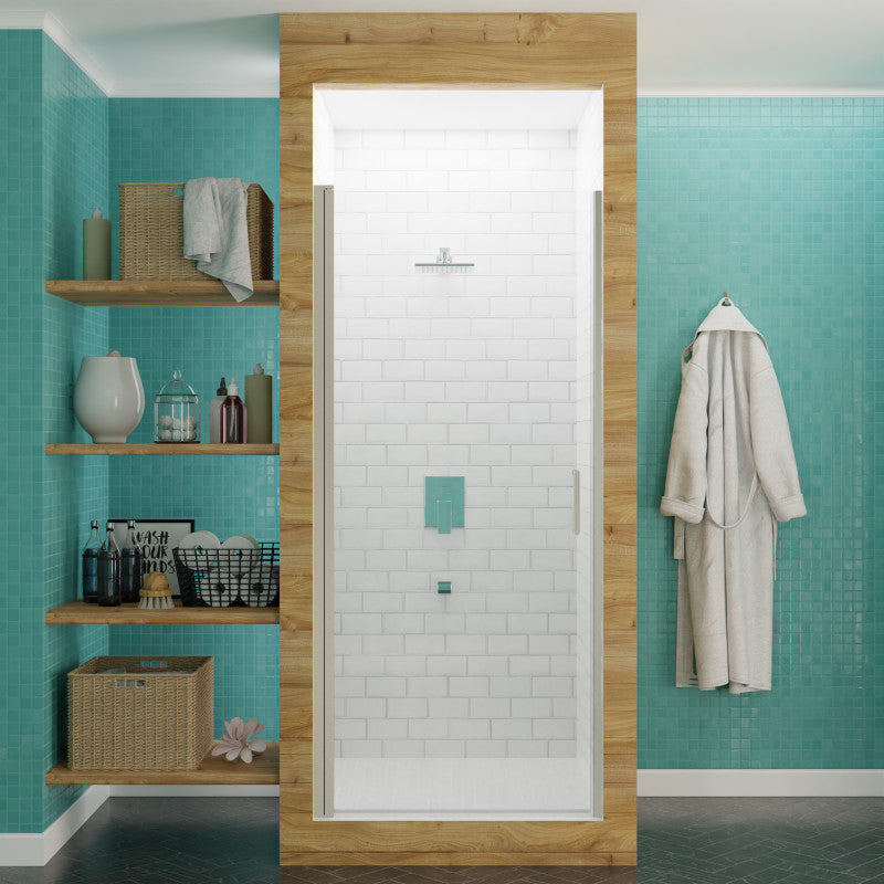 Lancer 23 in. x 72 in. Semi-Frameless Shower Door with TSUNAMI GUARD
