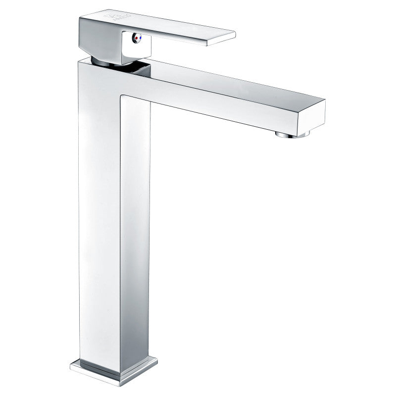 Cadenza Series Deco-Glass Vessel Sink in Lustrous Clear with Enti Faucet