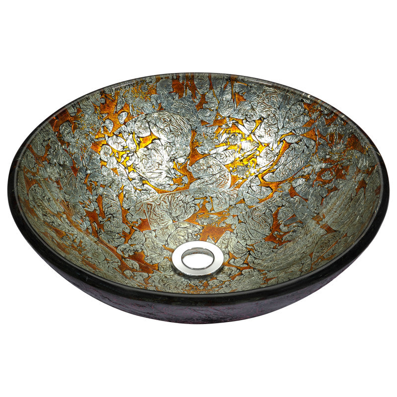 LS-AZ8181 - Tara Series Deco-Glass Vessel Sink in Arctic Blaze