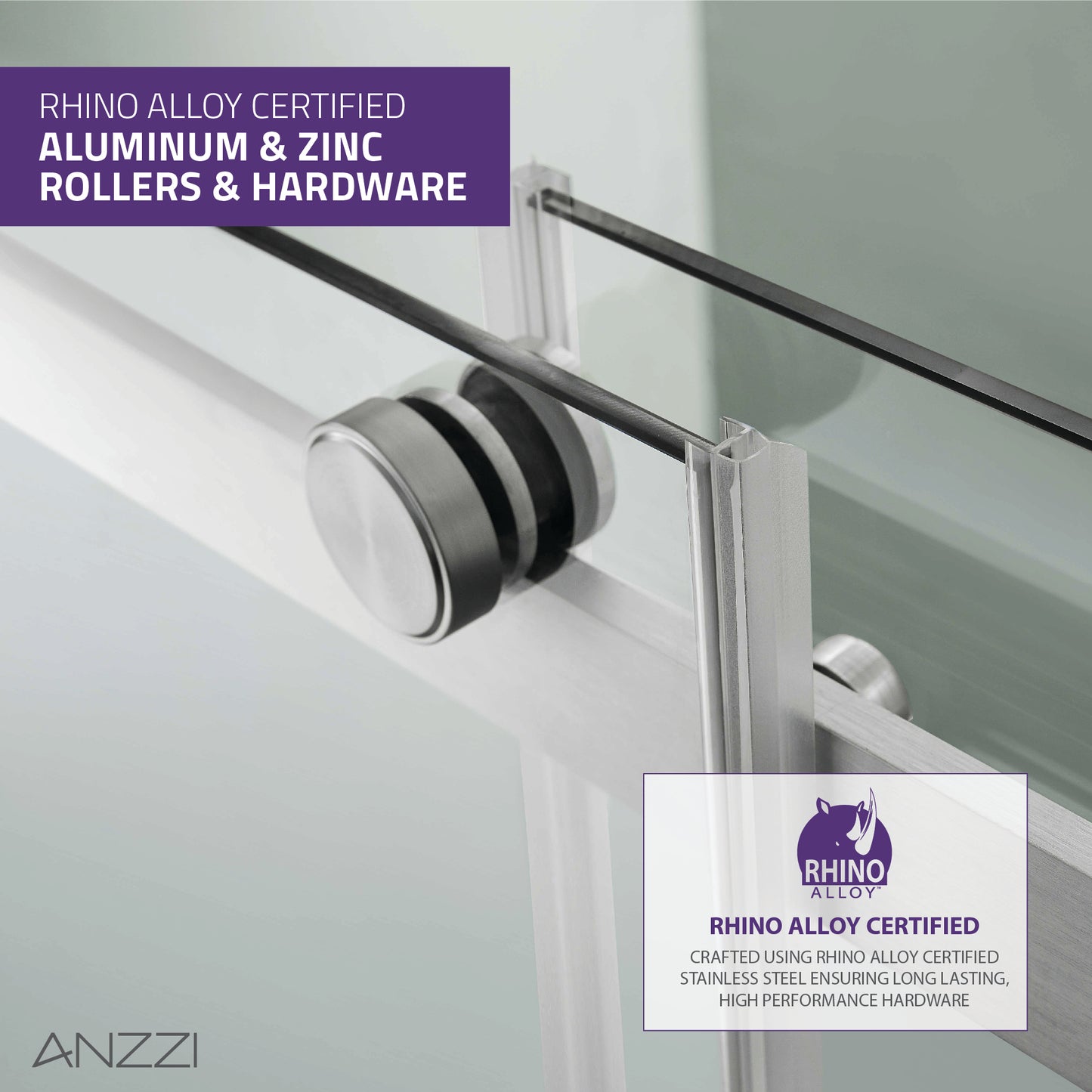 Stellar Series 48 in. x 76 in. Frameless Sliding Shower Door with Handle