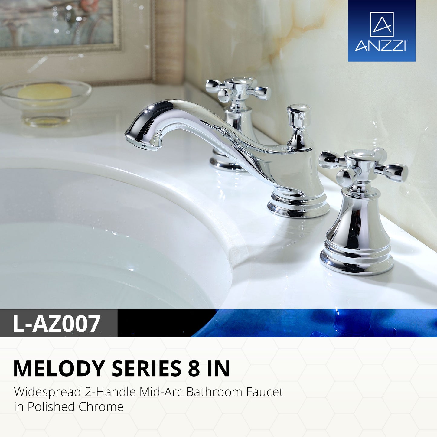 Melody Series 8 in. Widespread 2-Handle Mid-Arc Bathroom Faucet