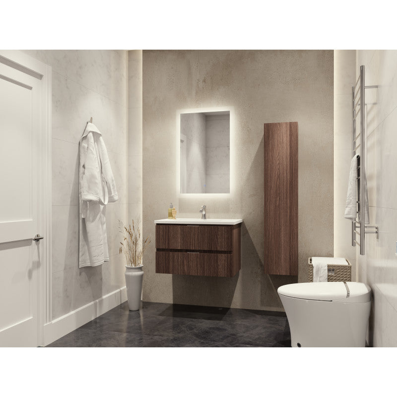 VT-MR3SCCT30-DB - ANZZI Conques 30 in. W x 20 in. H x 18 in. D Bath Vanity Set in Dark Brown with Vanity Top in White with White Basin and Mirror