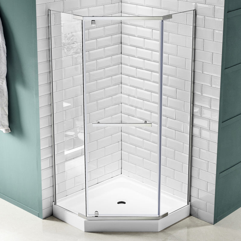 Castle Series 49 in. x 72 in. Semi-Frameless Shower Door with TSUNAMI GUARD