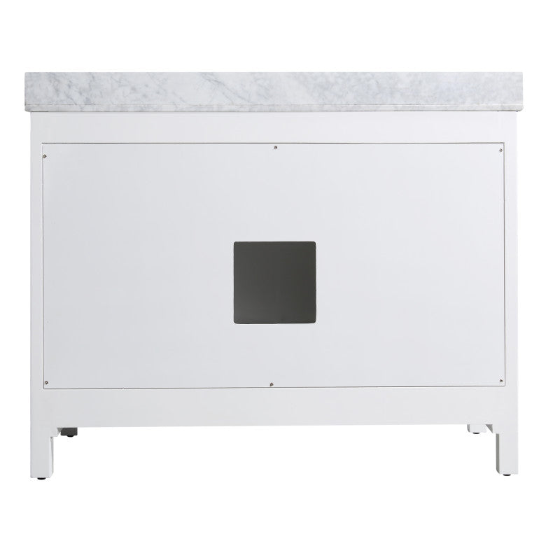 Chateau 48 in. W x 22 in. D Bathroom Bath Vanity Set with Carrara Marble Top with White Sink
