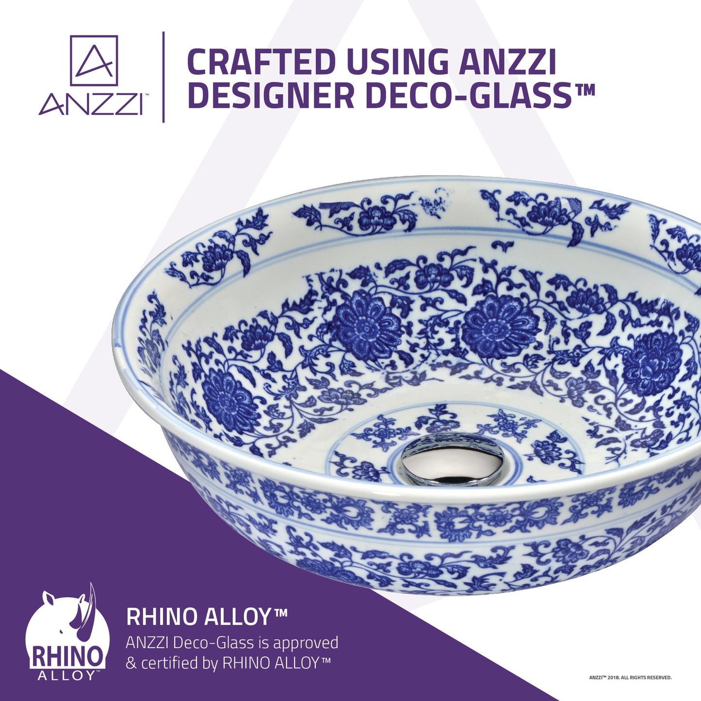 Cadence Series Vessel Sink in Décor White