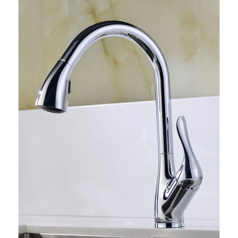 KAZ2318-031 - VANGUARD Undermount 23 in. Single Bowl Kitchen Sink with Accent Faucet in Polished Chrome
