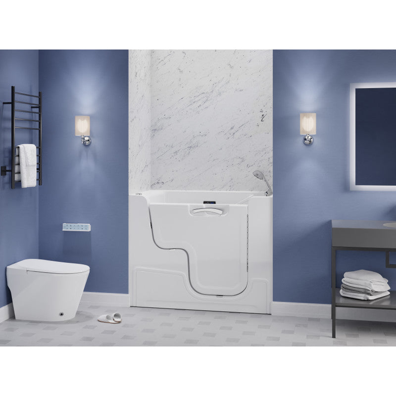 Right Drain FULLY LOADED Wheelchair Access Walk-in Tub with Air and Whirlpool Jets Hot Tub | Quick Fill Waterfall Tub Filler with 6 Setting Handheld Shower Sprayer | Including Aromatherapy, LED Lights, V-Shaped Back Jets, and Auto Drain | 2953WCRWD