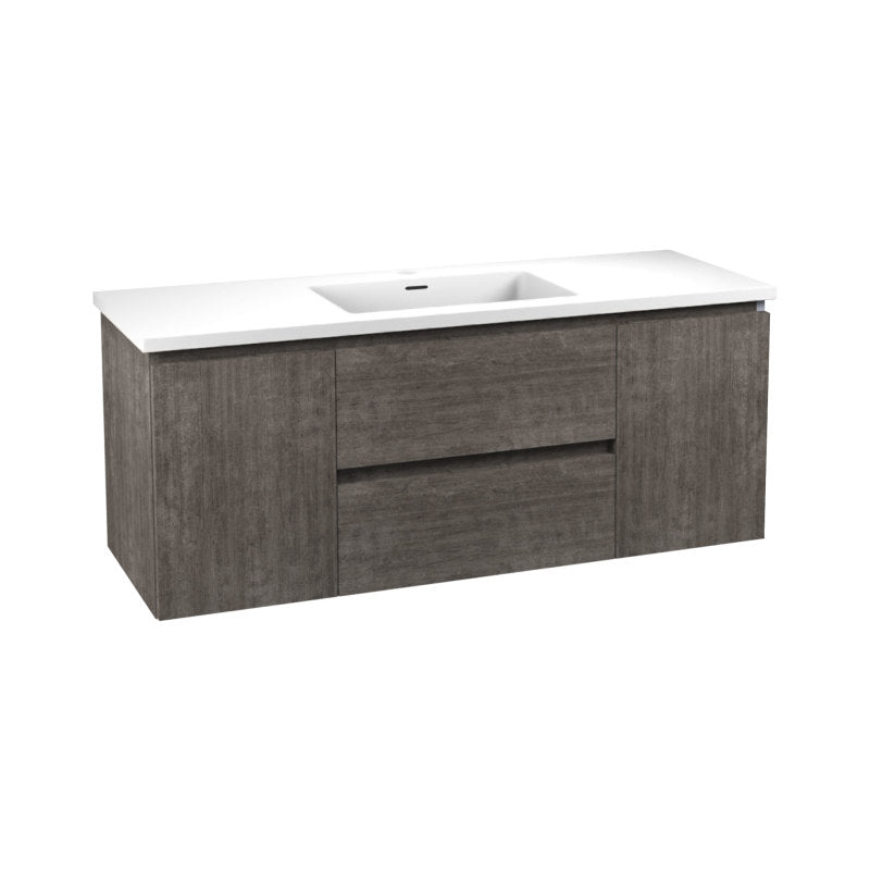 VT-CT48-GY - Conques 48 in W x 20 in H x 18 in D Bath Vanity in Rich Grey with Cultured Marble Vanity Top in White with White Basin