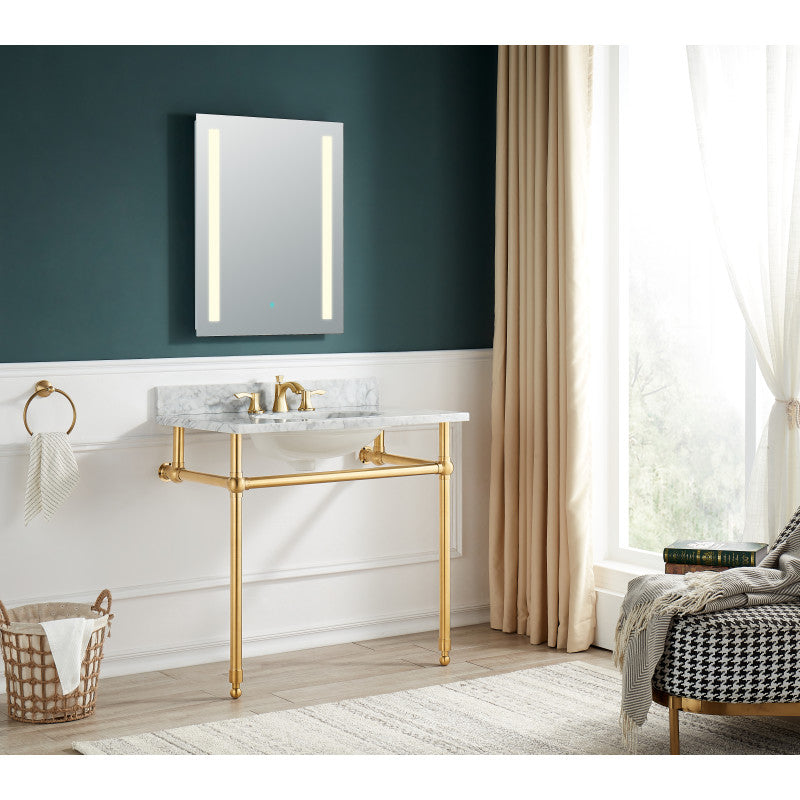 Verona 34.5 in. Console Sink with Carrara White Counter Top