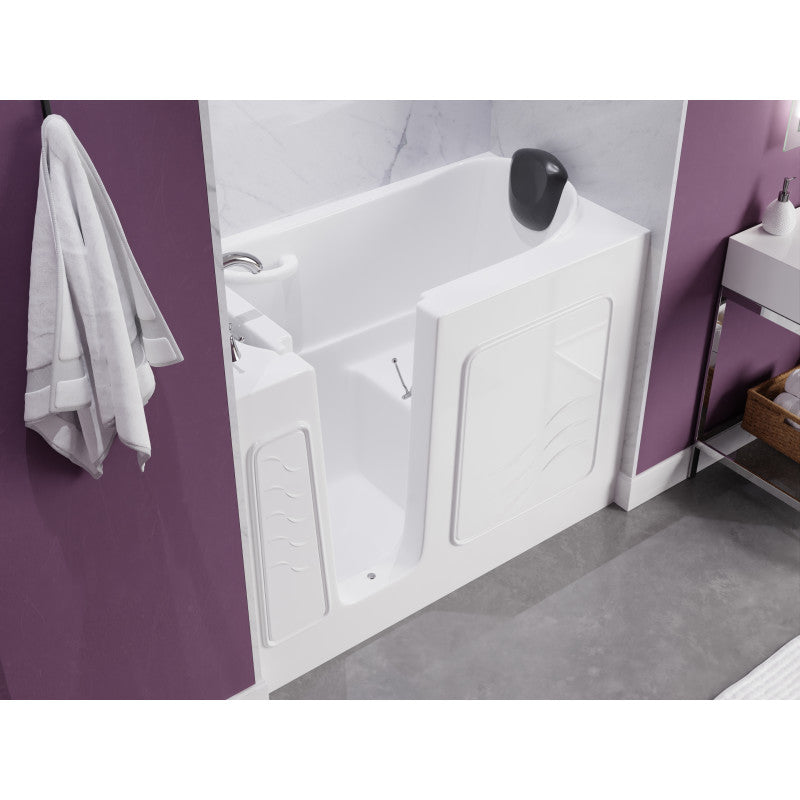 AMZ2653LWS-CP - 53 - 60 in. x 26 in. Left Drain Soaking Walk-in Tub in White