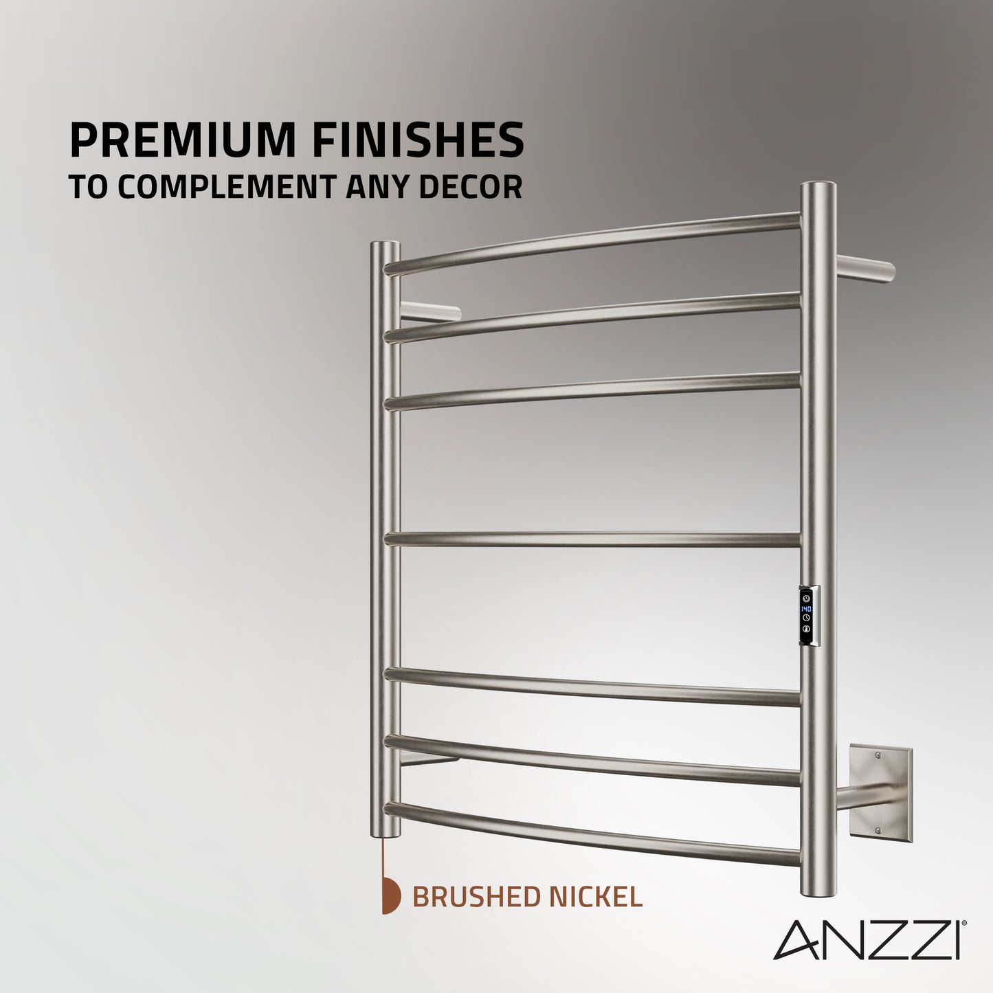 Gown 7-Bar Stainless Steel Wall Mounted Towel Warmer