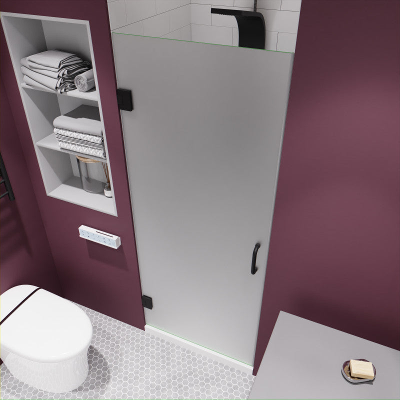 Passion Series 24 in. by 72 in. Frameless Hinged shower door with Handle
