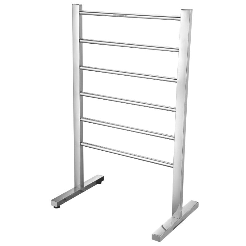 TW-AZ102CH - Riposte Series 6-Bar Stainless Steel Floor Mounted Electric Towel Warmer Rack in Polished Chrome