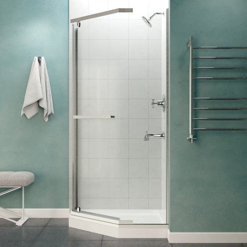 Castle Series 49 in. x 72 in. Semi-Frameless Shower Door with TSUNAMI GUARD