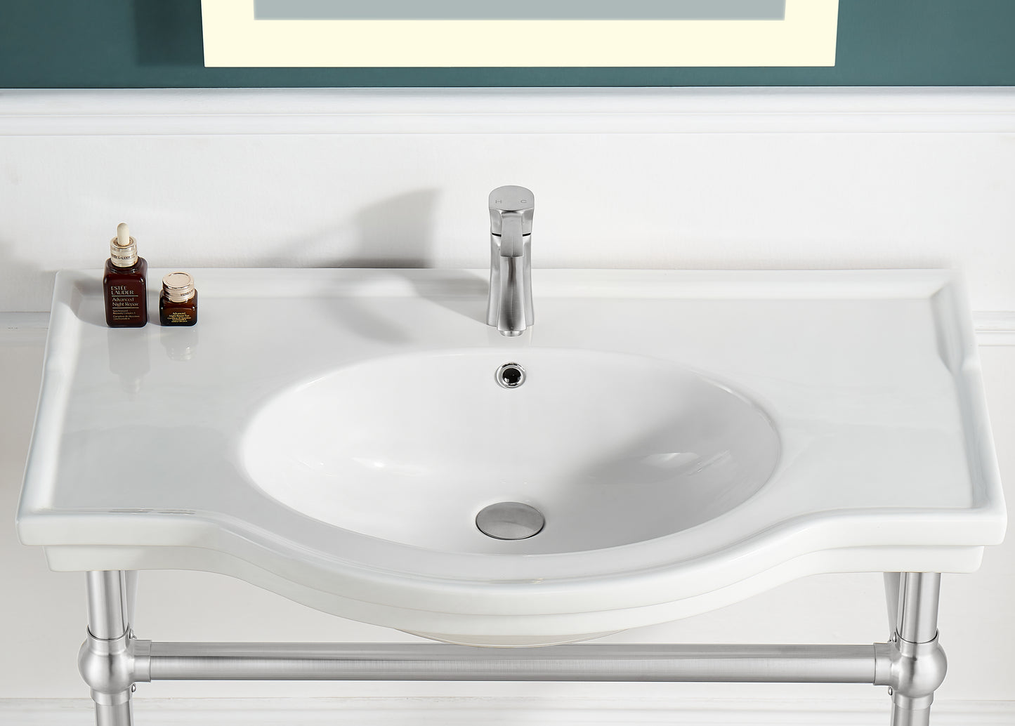 Viola 34.5 in. Console Sink with Ceramic Counter Top