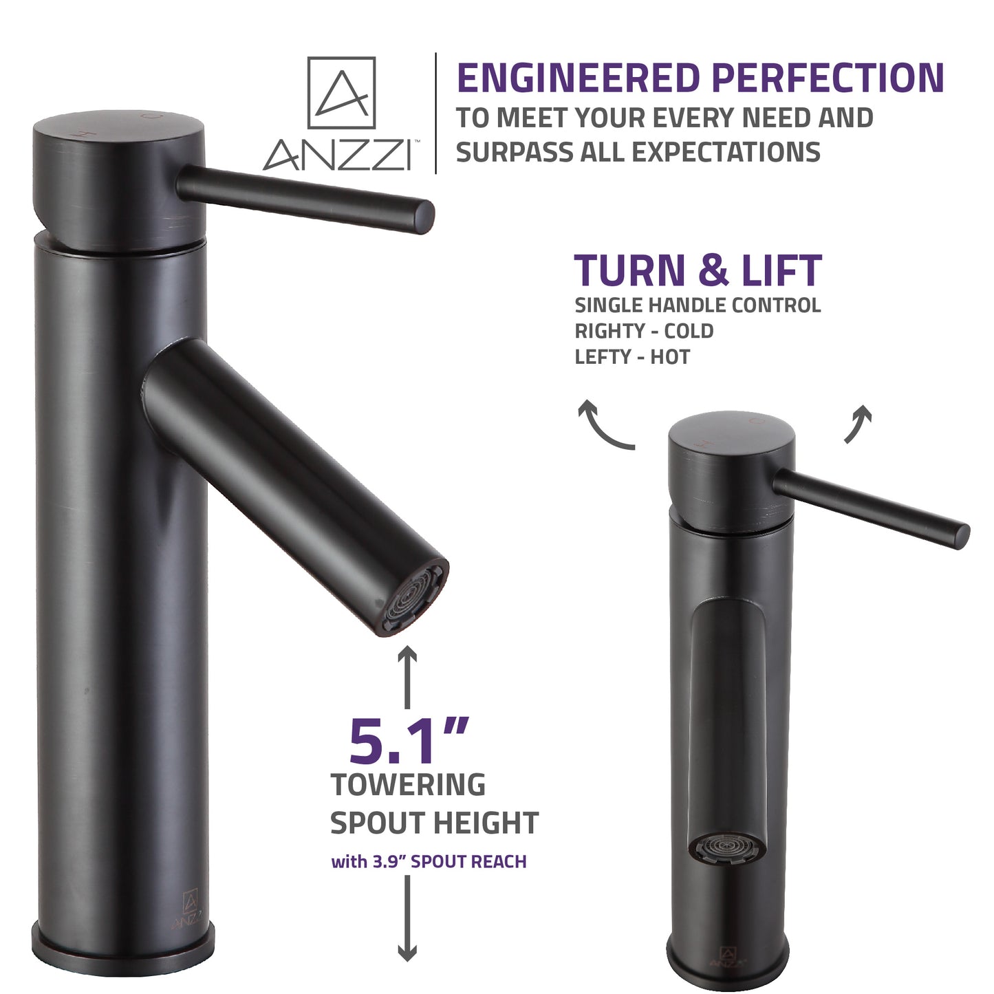 Valle Single Hole Single Handle Bathroom Faucet