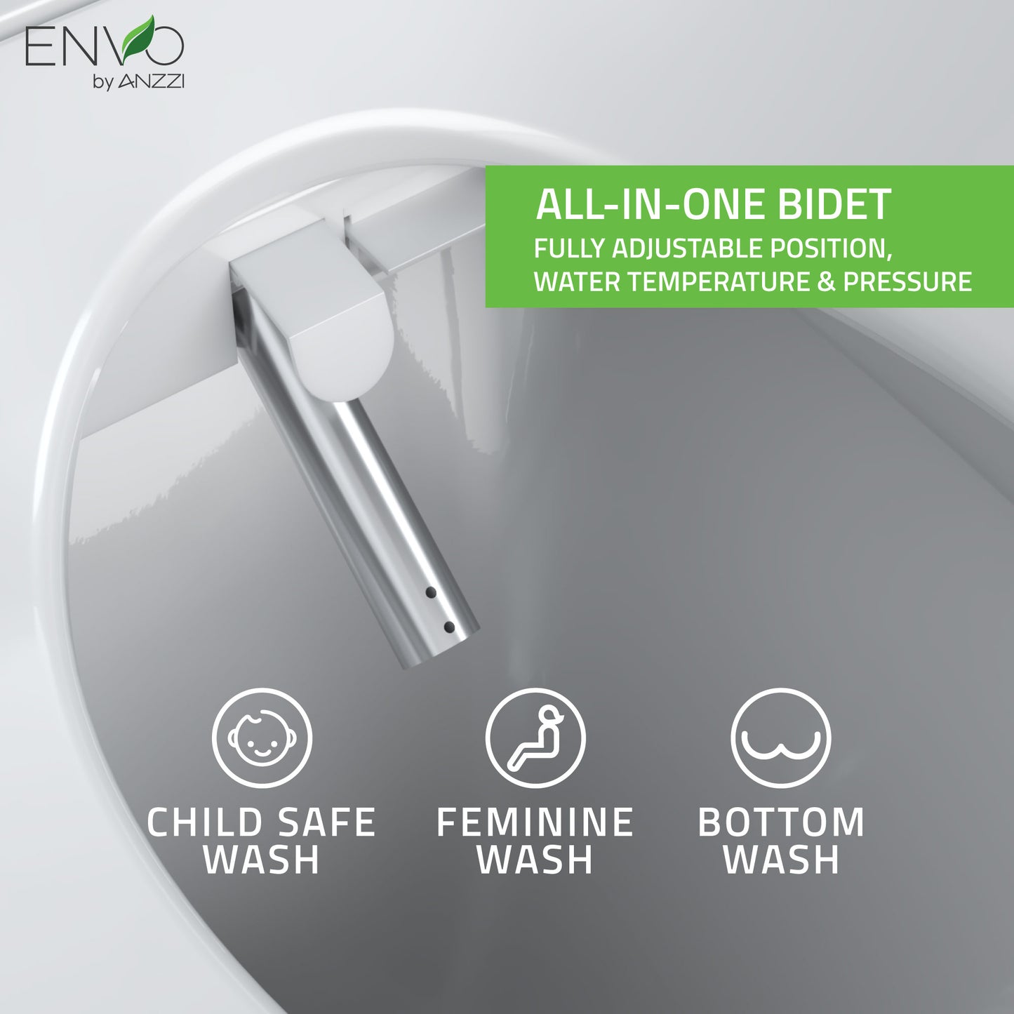 Ember Elongated Smart Electric Bidet Toilet Seat with Remote Control and Heated Seat