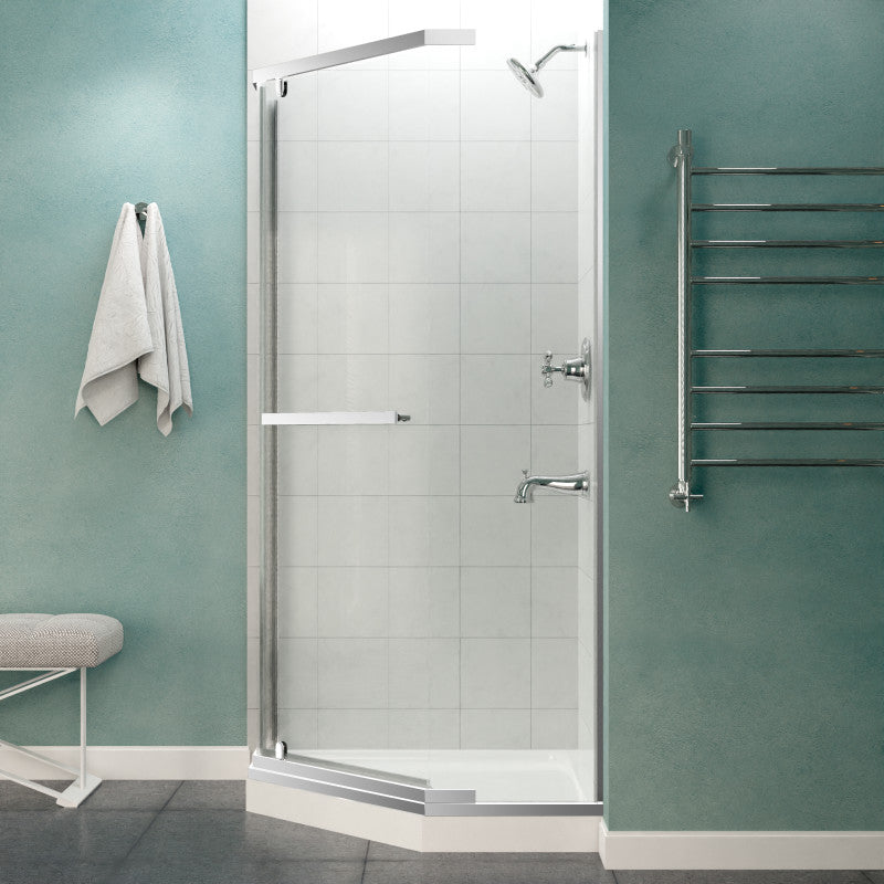 Castle Series 49 in. x 72 in. Semi-Frameless Shower Door with TSUNAMI GUARD