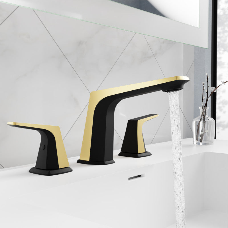 2-Handle 3-Hole 8 in. Widespread Bathroom Faucet With Pop-up Drain