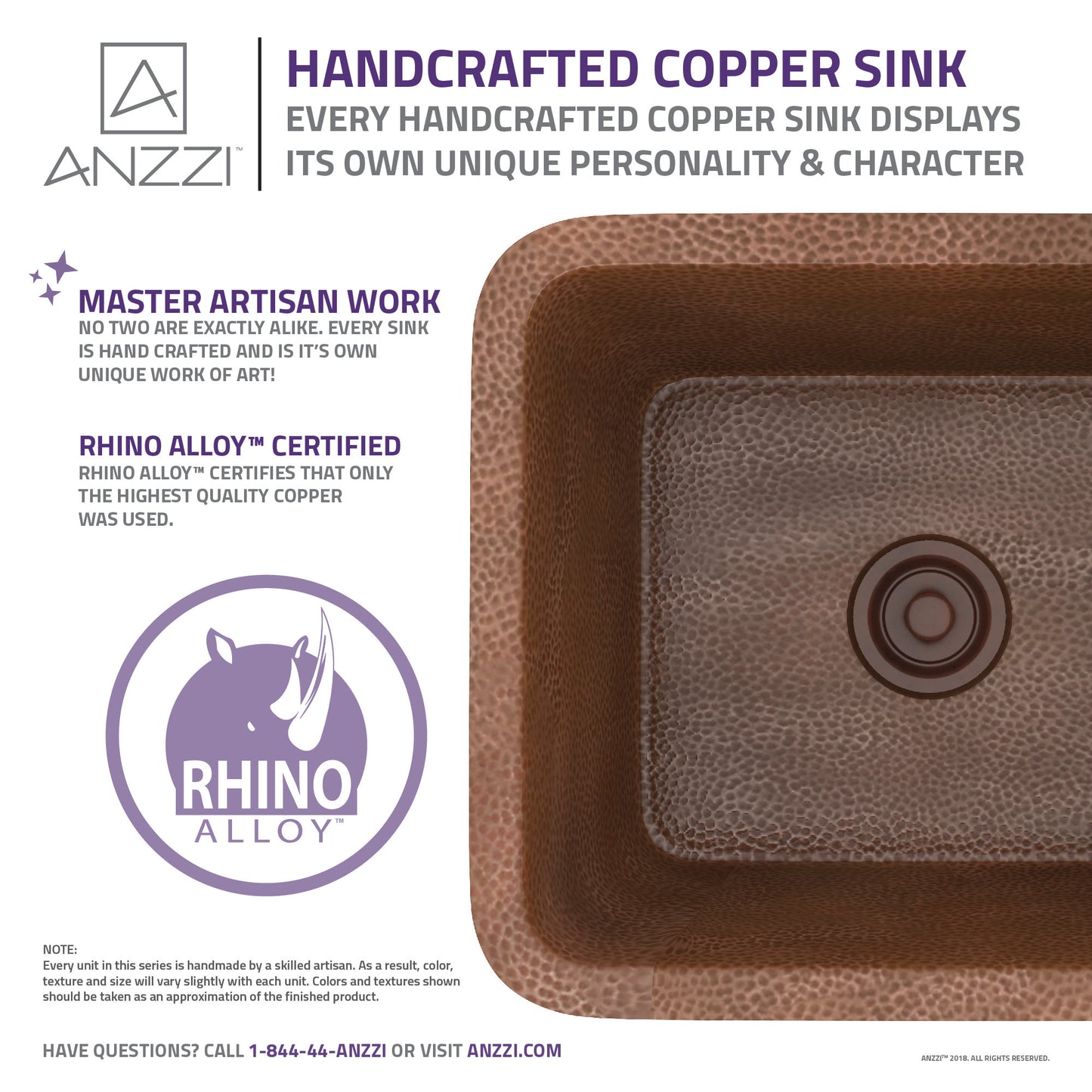 Havel Drop-in Handmade Copper 17 in. 0-Hole Single Bowl Kitchen Sink in Hammered Antique Copper