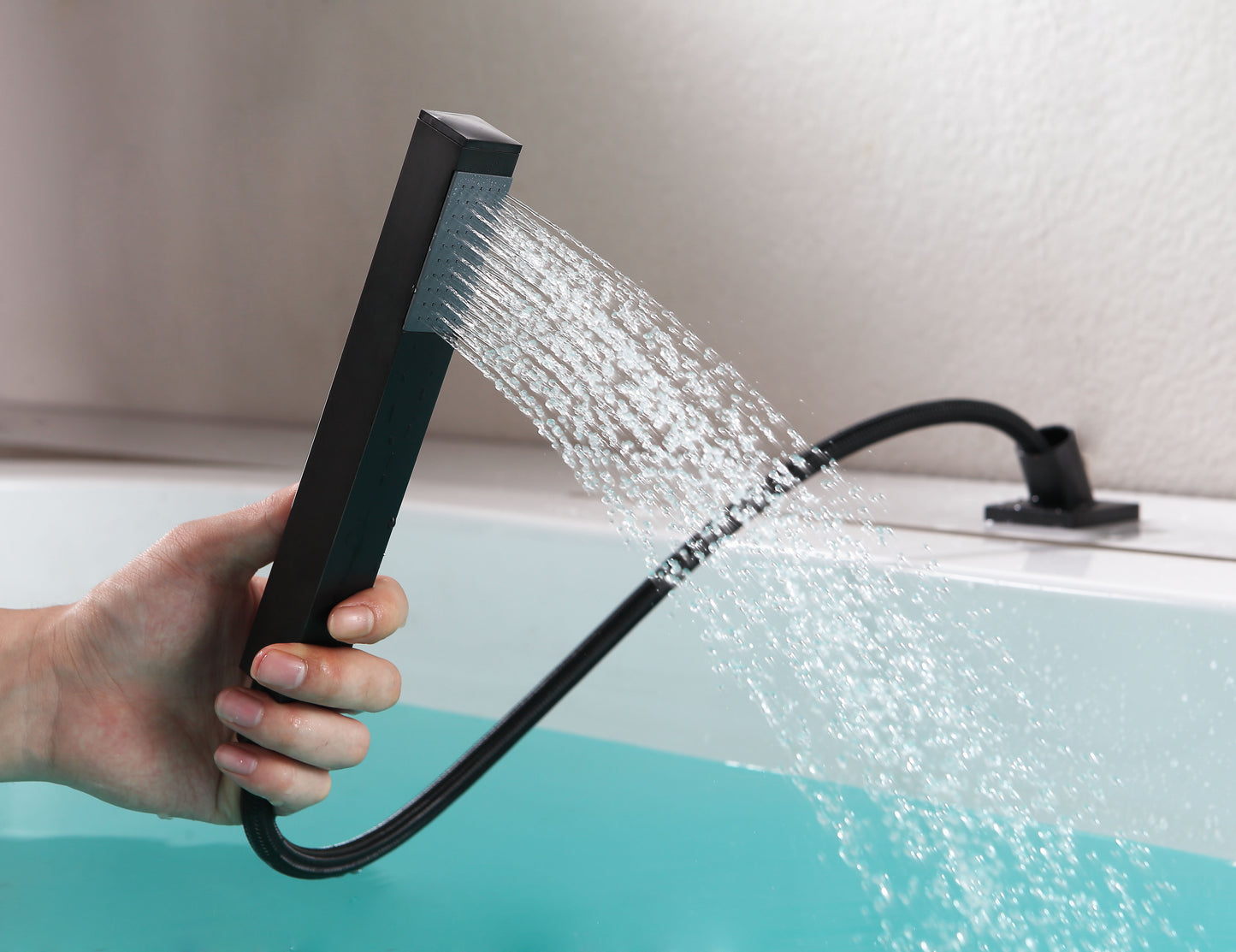 Shore 3-Handle Deck-Mount Roman Tub Faucet with Handheld Sprayer