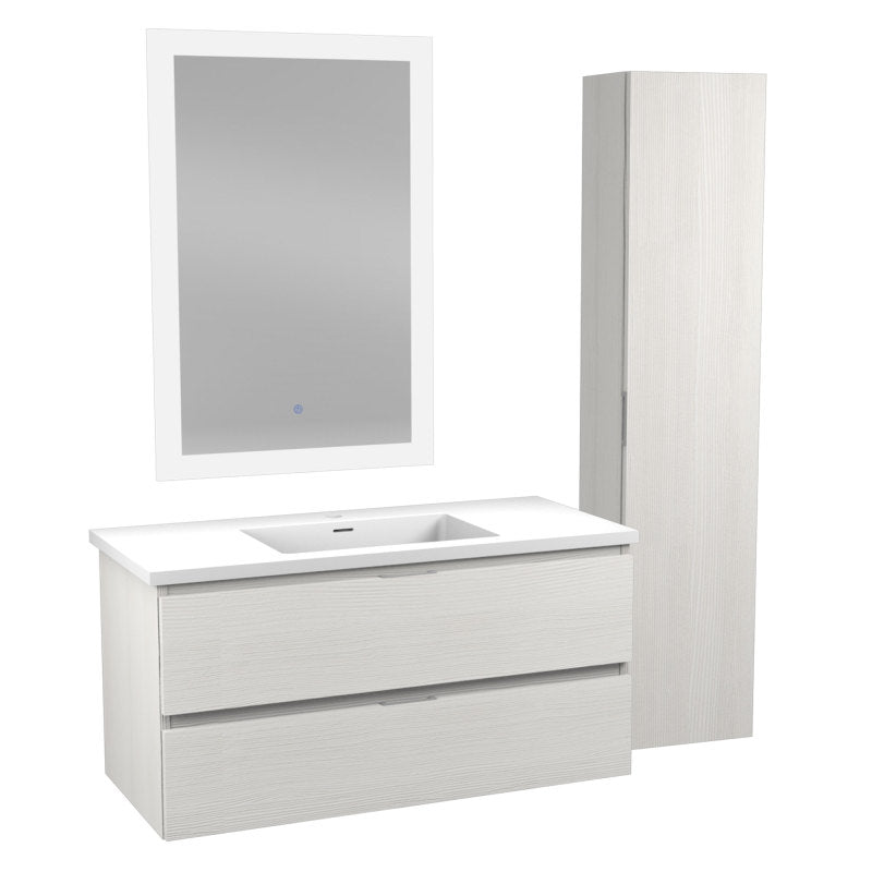 VT-MR3SCCT39-WH - 39 in. W x 18 in. D x 20 in. H Single Sink Bath Vanity Set in Rich White with White Vanity Top and Matching Mirror