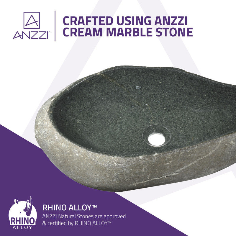Unkindled Basin Series 20 in. Handcrafted Irregular Shaped Solid Surface Bathroom Vessel Sink in Dark River Stone