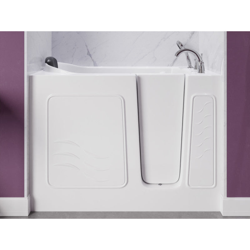 53 - 60 in. x 26 in. Right Drain Soaking Walk-in Tub in White