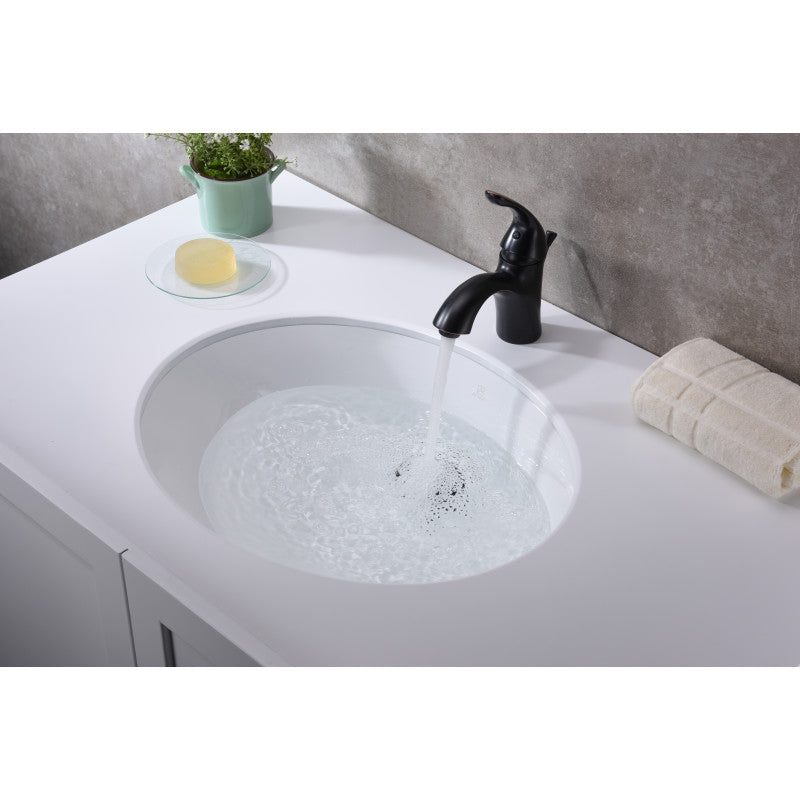 Lanmia Series 19.5 in. Ceramic Undermount Sink Basin in White