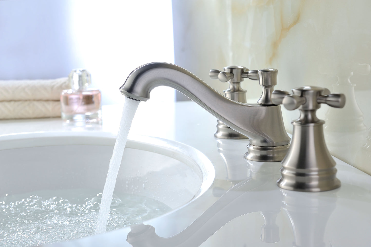 Melody Series 8 in. Widespread 2-Handle Mid-Arc Bathroom Faucet