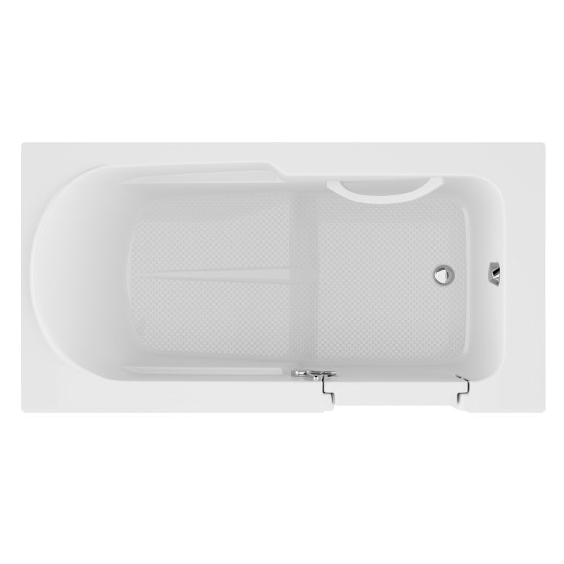 30 in. x 60 in. Right Drain Step-In Walk-In Soaking Tub with Low Entry Threshold in White