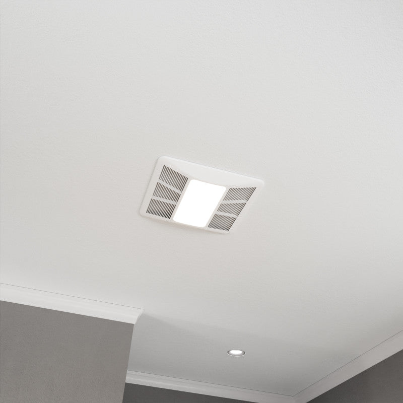 100 CFM 1.5 Sone Ceiling Mount Bathroom Exhaust Fan with LED Light