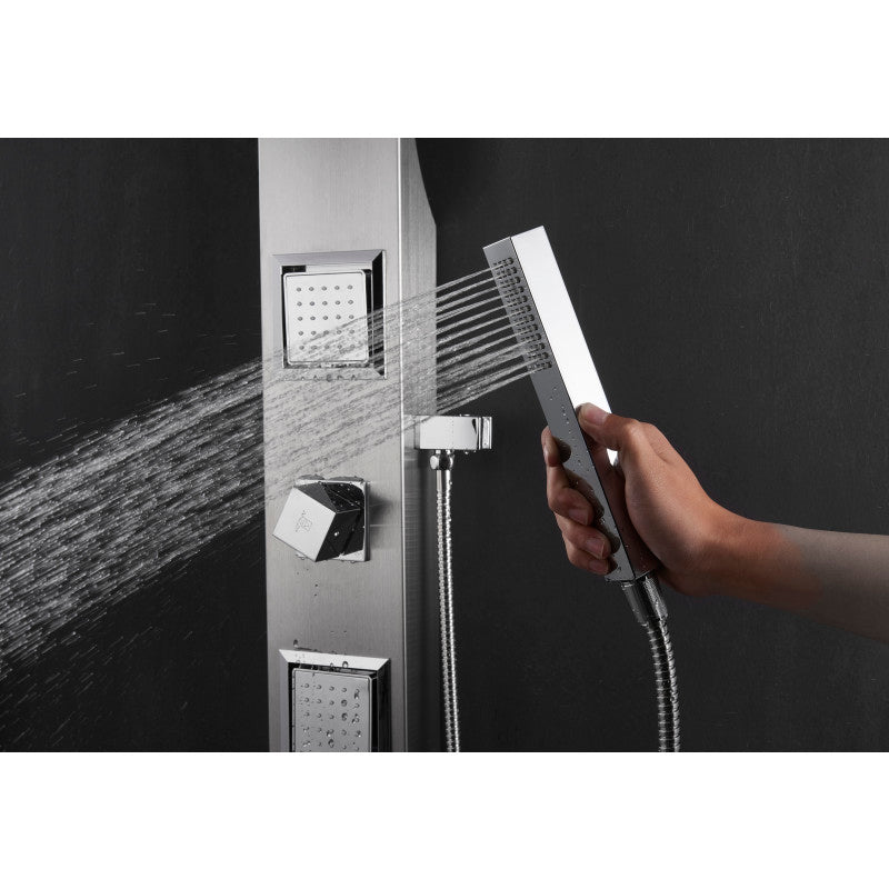 Aura 2-Jetted Shower Panel with Heavy Rain Shower & Spray Wand