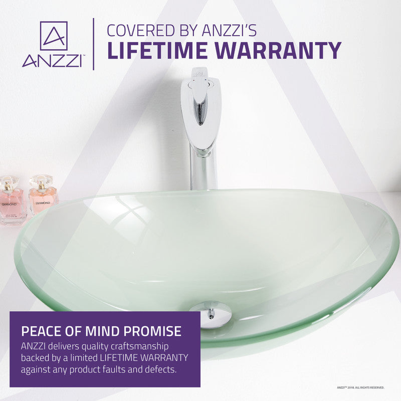 Craft Series 21 in. Bathroom Vessel Sink with Stain-Resistant Non-Porous Surface in Lustrous Frosted Finish Glass