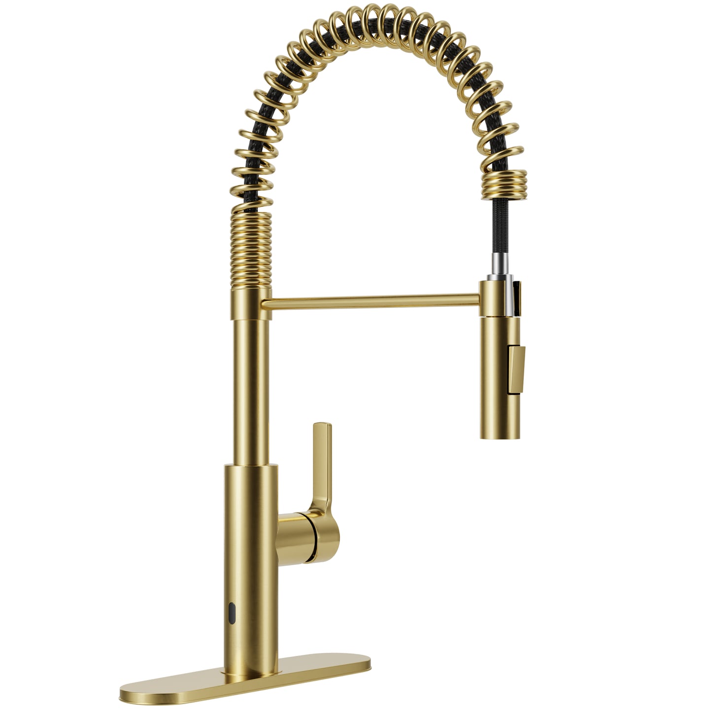 KF-AZ303BG - ANZZI 13.8",Ola Hands Free Touchless 1-Handle Pull-Down Sprayer Kitchen Faucet with Motion Sense and Fan Sprayer in Brushed Gold