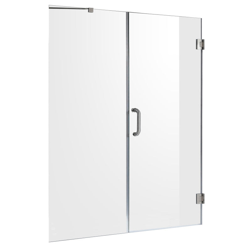 Consort Series 60 in. by 72 in. Frameless Hinged Alcove Shower Door with Handle