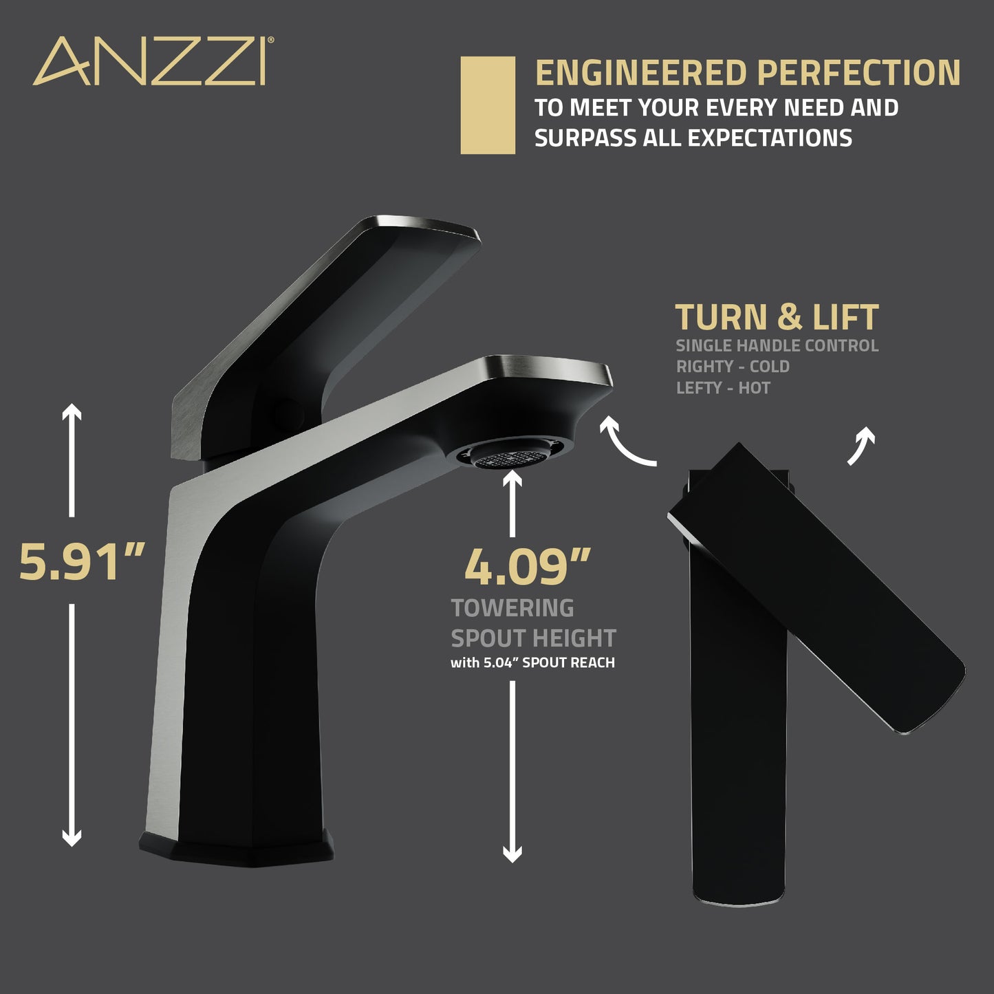 Single Handle Single Hole Bathroom Faucet With Pop-up Drain