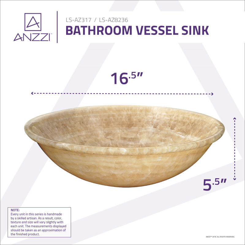 Flavescent Crown Natural Stone Vessel Sink in Cream Jade