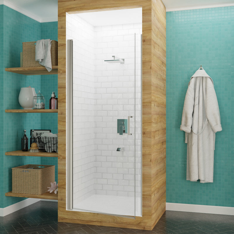 Lancer 23 in. x 72 in. Semi-Frameless Shower Door with TSUNAMI GUARD
