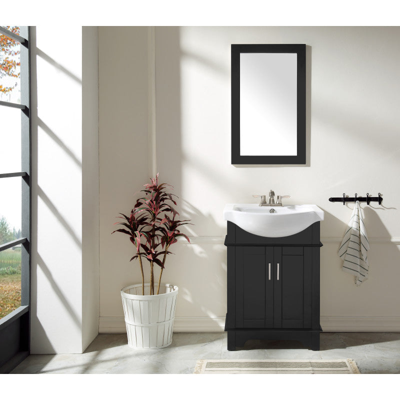 Montbrun 24 in. W x 34 in. H Bath Vanity with White Basin and Mirror