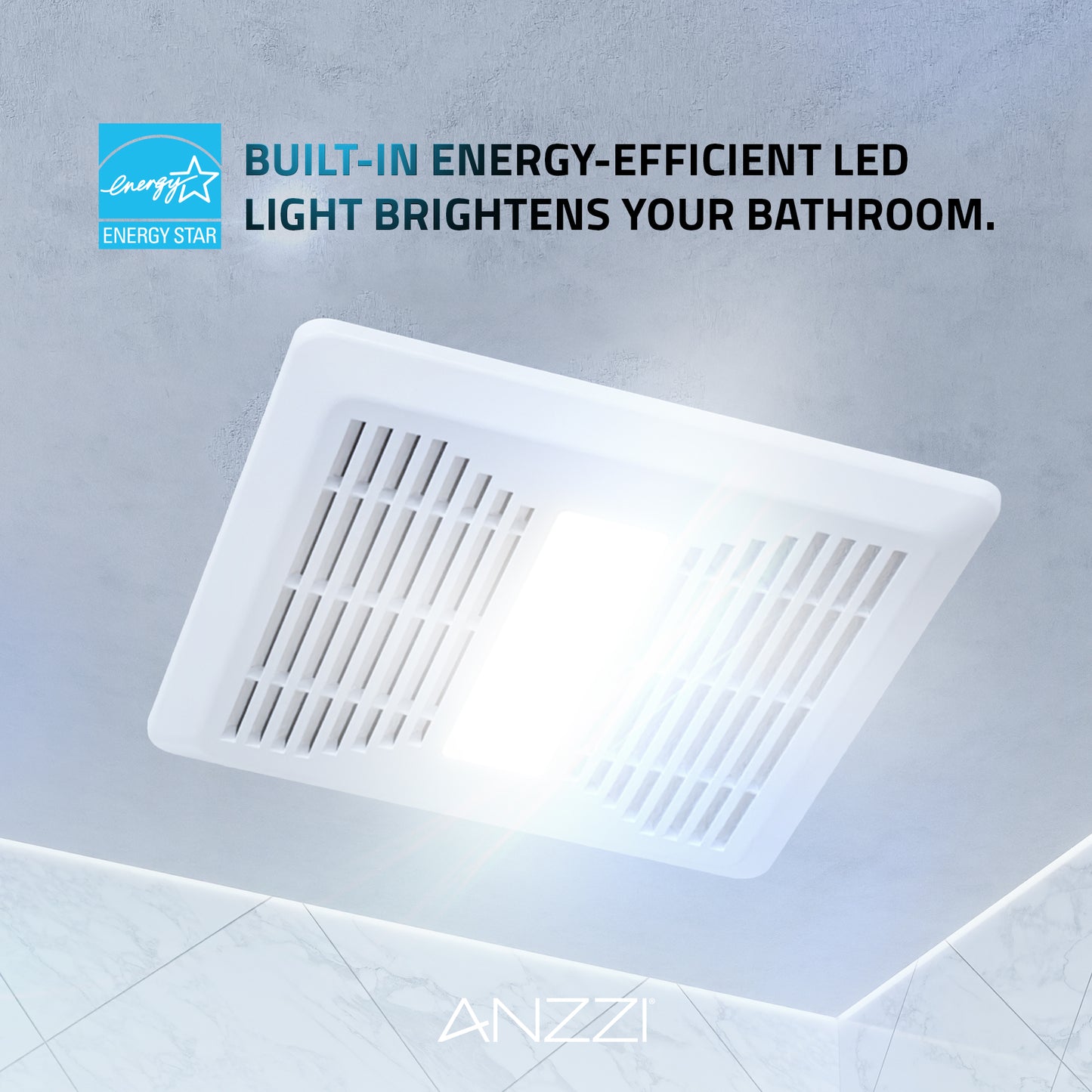 Daisy Series 80 CFM Ceiling Mount Bathroom Exhaust Fan with Brilliant LED Light and ENERGY STAR in Soothing White