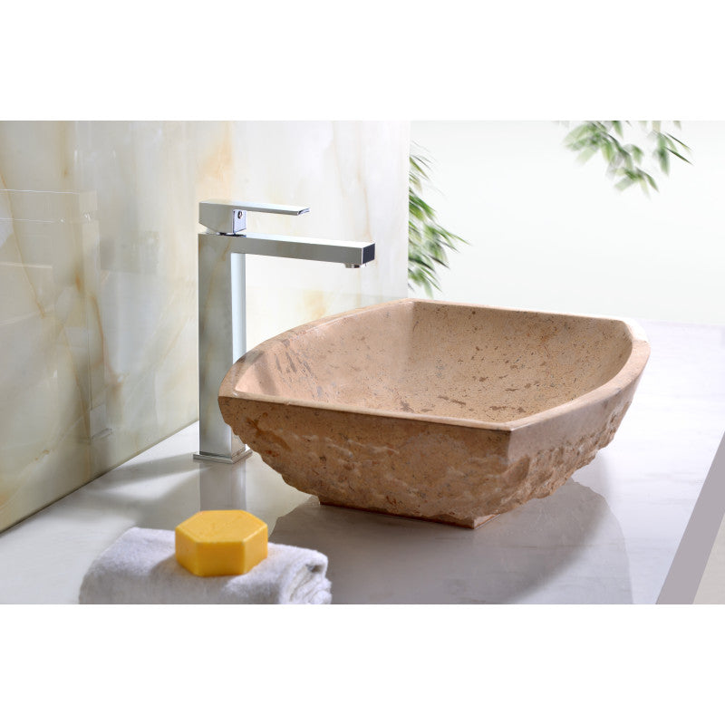 Moon Vessel Sink in Classic Cream Marble