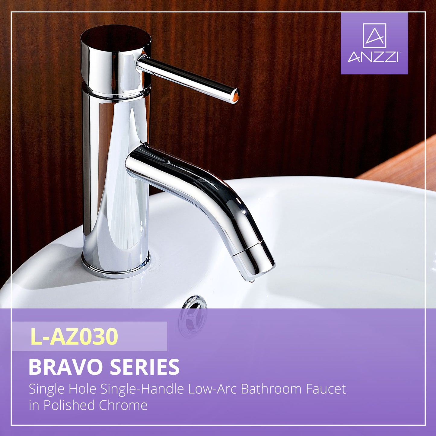 Bravo Series Single Hole Single-Handle Low-Arc Bathroom Faucet