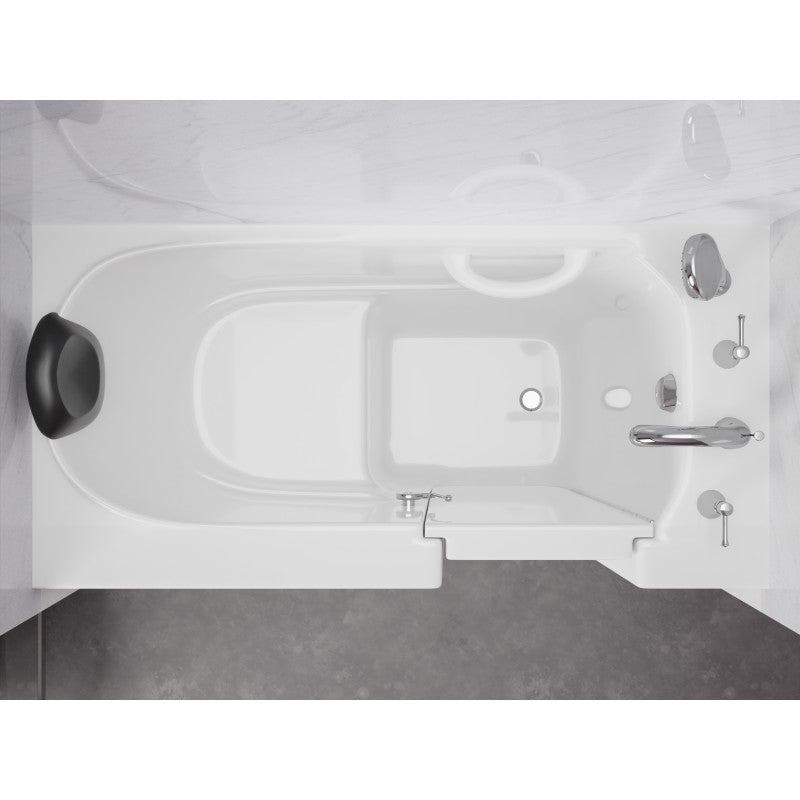 53 - 60 in. x 26 in. Right Drain Soaking Walk-in Tub in White