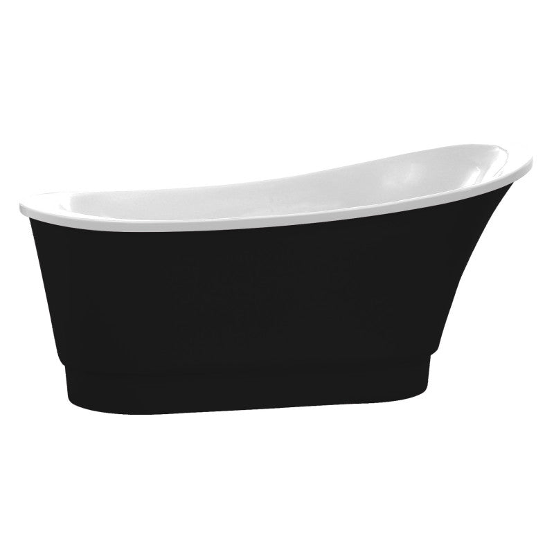 FT-AZ095BK - Prima 67 in. Acrylic Flatbottom Non-Whirlpool Bathtub in Black